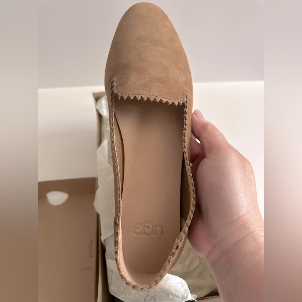 NEW UGG Women Vista Nubuck Leather Chestnut Loafer Dress Comfort Flat Sz 6